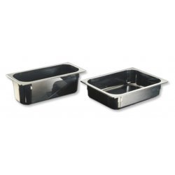 Cubeta de policarbonato negro para helado de 360x250x80. Capacidad 6,5 litros