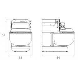 Miss Baker PRO XL blanca con cuba de 20 litros/6-9 Kg. Amasadora de brazos gemelos