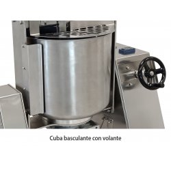 Molino conchadora refinadora para cacao y frutos secos con muelas de piedras giratorias y cuba basculante  - 25 KG