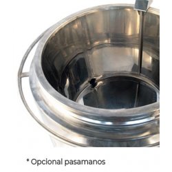 Cocedor a gas con mezclador de 330 Litros. Temperatura controlada por termostato y doble pared con aceite