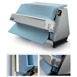 Laminadora para masas gruesas pegajosas de doble boca IMPZ30. Rodillo 300 mm de resina - Grosor de carga 30mm