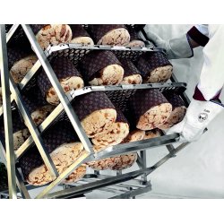 Carro para Panettone y Colomba giratorio con bandeja de 80x65 en acero inoxidable para horno rotativo