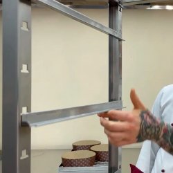 Carro para Panettone y Colomba giratorio con bandeja de 80x65 en acero inoxidable para horno rotativo
