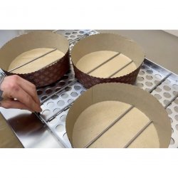 Carro para Panettone y Colomba giratorio con bandeja de 80x60 en acero inoxidable para horno rotativo