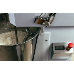 Amasadora de espiral monofásica para masas de alta hidratación con cuba fija GRE50. Capacidad 36KG y 13 velocidades