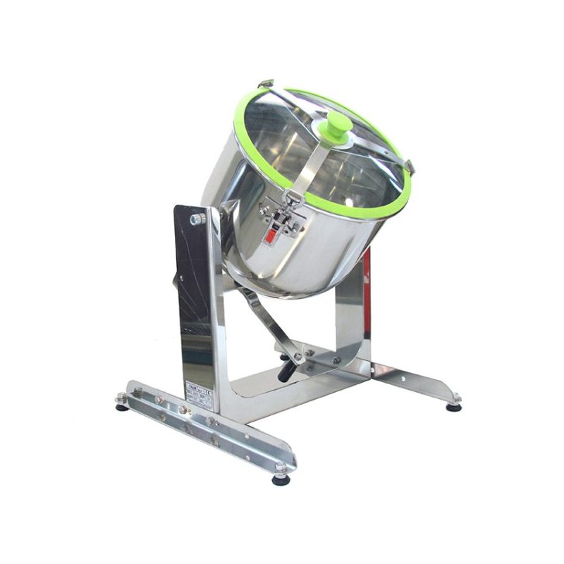 Mezcladora manual de sobremesa para polvos alimentarios, químicos o cosméticos con cuba de 20l