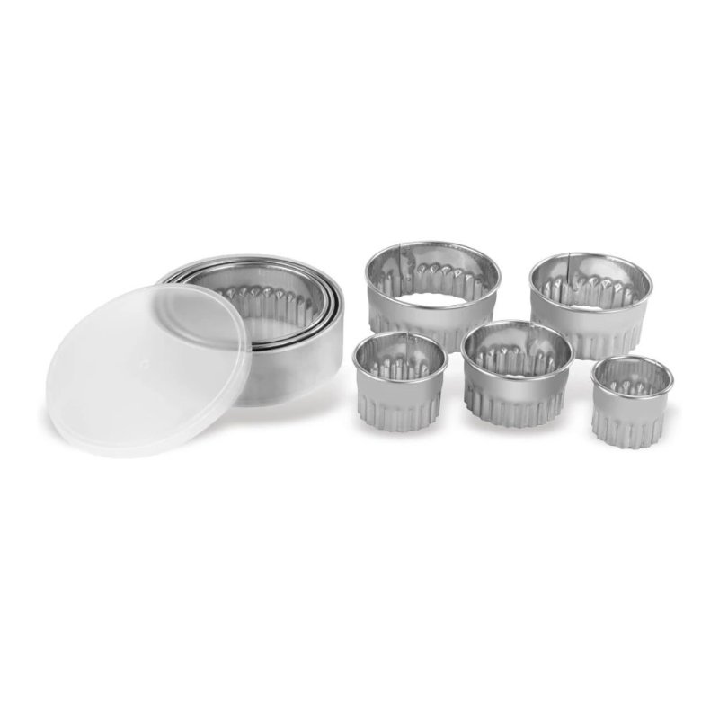 Caja de 8 cortapastas redondos rizados